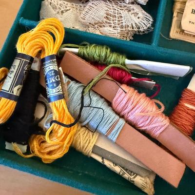 Embroidery Floss with Embroidery Hoops & Sewing Basket (B2-HS)