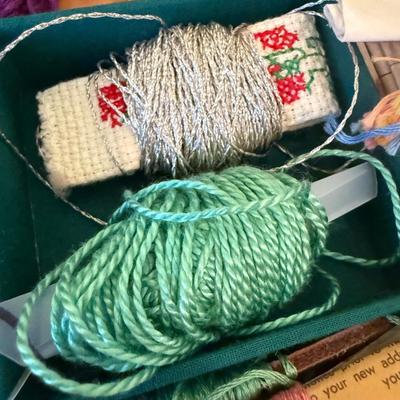 Embroidery Floss with Embroidery Hoops & Sewing Basket (B2-HS)