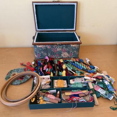 Embroidery Floss with Embroidery Hoops & Sewing Basket (B2-HS)