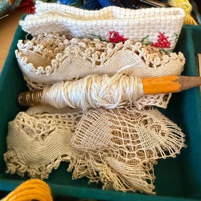 Embroidery Floss with Embroidery Hoops & Sewing Basket (B2-HS)