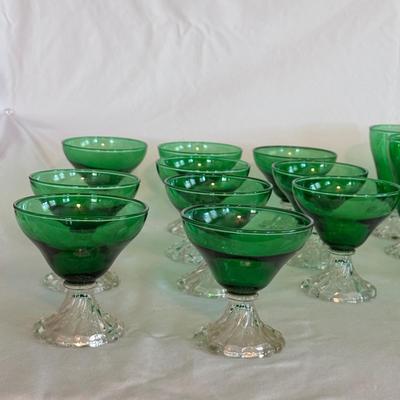 Anchor Hocking Burple-Green Crystal Cocktail Glasses (K-DZ)