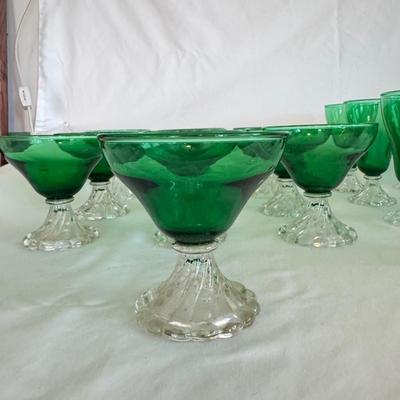 Anchor Hocking Burple-Green Crystal Cocktail Glasses (K-DZ)