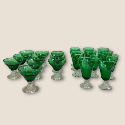 Anchor Hocking Burple-Green Crystal Cocktail Glasses (K-DZ)