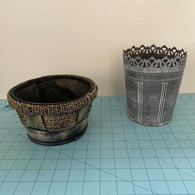 Wood and metal baskets