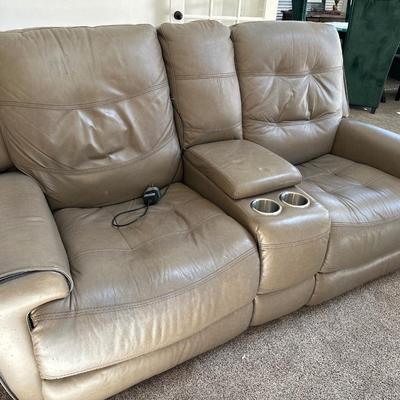 Leather Double recliner sofa w/ damage - works great