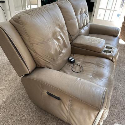 Leather Double recliner sofa w/ damage - works great