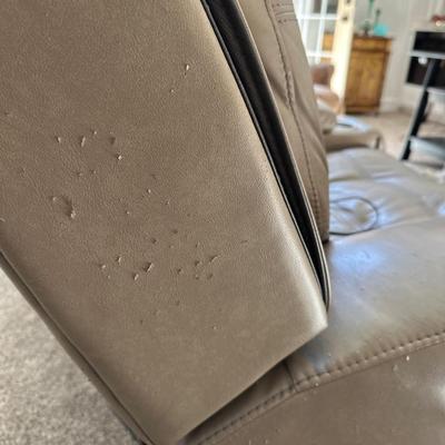 Leather Double recliner sofa w/ damage - works great