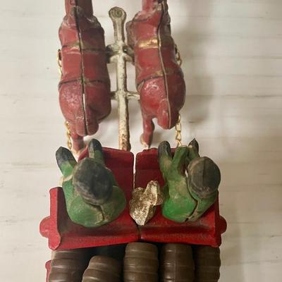 Vintage Cast Iron Toy 8 Clydesdale Horses & Wagon, Beer Barrels, 2 Drivers & Dog