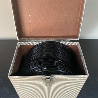 Vintage 45RPM Capitol Records Storage Carry Case with 50 Records
