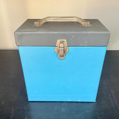 Vintage 45RPM Capitol Records Storage Carry Case with Records