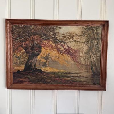 Large Tree Painting in Wooden Frame (LR-DZ)