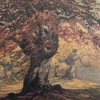Large Tree Painting in Wooden Frame (LR-DZ)