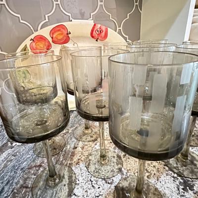 Apple platter & stemware
