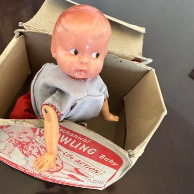 Crawling Baby Vintage Mechanical Wind-Up Toy w/ box