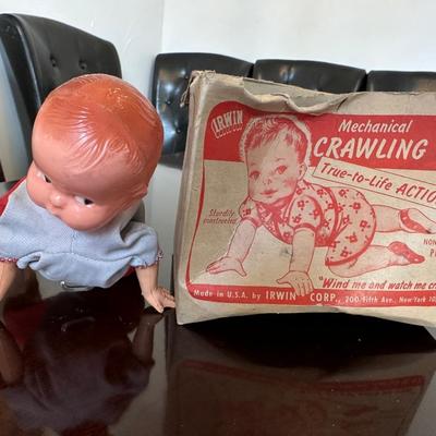 Crawling Baby Vintage Mechanical Wind-Up Toy w/ box