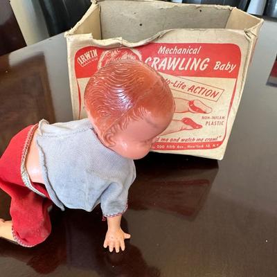Crawling Baby Vintage Mechanical Wind-Up Toy w/ box