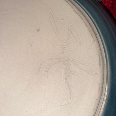 SIGNED POTTERY CASSEROLE DISH AND BOWL