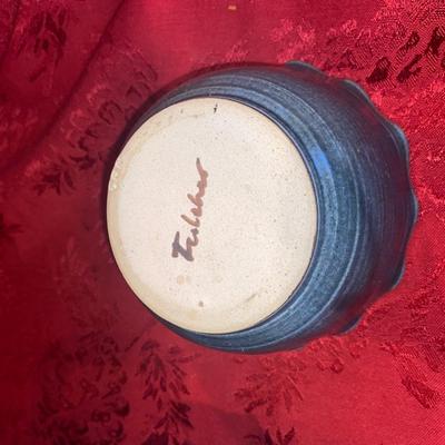 SIGNED POTTERY CASSEROLE DISH AND BOWL