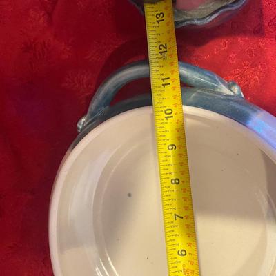 SIGNED POTTERY CASSEROLE DISH AND BOWL