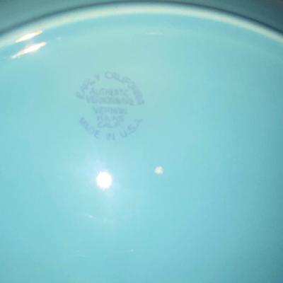 PIER 1 IMPORTS DRINKING GLASSES, HAND CRAFTED TEAL GLASS PITCHER AND SERVING PLATTER