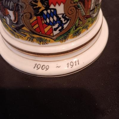 2 GERMAN STEINS WITH PEWTER TOPS