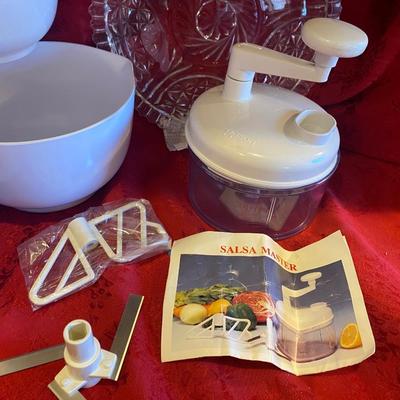 DANSK MIXING BOWLS, SALSA MAKING MACHINE, GRATER AND PLATTER