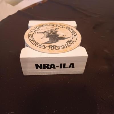 LT GENERAL GEORGE S PATTON STEIN WITH PEWTER TOP AND NRA COASTERS