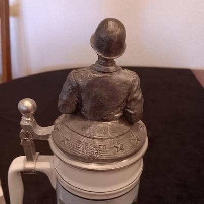 LT GENERAL GEORGE S PATTON STEIN WITH PEWTER TOP AND NRA COASTERS