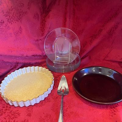 POTTERY CRAFT PIE PANS, PIE PLATES, AND PIE SERVING UTENSIL