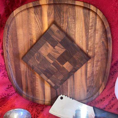 MEAT GRINDER, CHEESE SERVING CUTTING BOARD, OVEN SAFE CASSEROLE DISH, & z MEAT CLEAVER