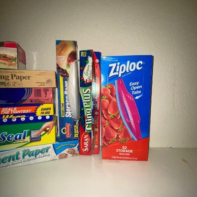 GREAT SUPPLY OF KITCHEN NECESSITIES PRESS AND SEAL ZIPLOC BAGS, ALUMINUM FOIL, AND MORE