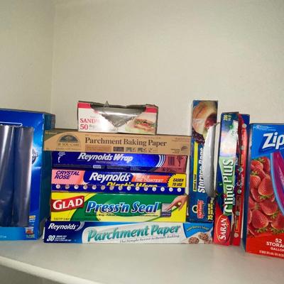 GREAT SUPPLY OF KITCHEN NECESSITIES PRESS AND SEAL ZIPLOC BAGS, ALUMINUM FOIL, AND MORE
