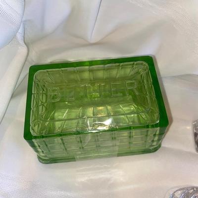 VTG BUTTER DISHES, SALT AND PEPPER SHAKERS AND TOOTHPICK HOLDER