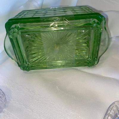 VTG BUTTER DISHES, SALT AND PEPPER SHAKERS AND TOOTHPICK HOLDER