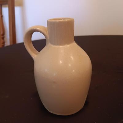 HAND PAINTED CLAY JUG AND WYOMING BACK SCRATCHER MADE FROM AN ANIMAL BONE