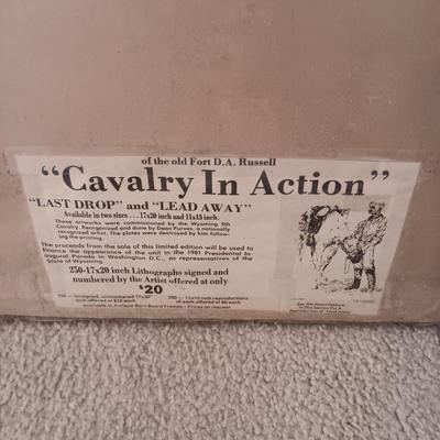 "LEAD AWAY!" SKETCH BY DEAN L PURVES IN A BARNWOOD FRAME, SIGNED AND NUMBERED