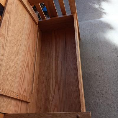 SOLID OAK BENCH WITH STORAGE UNDER THE SEAT