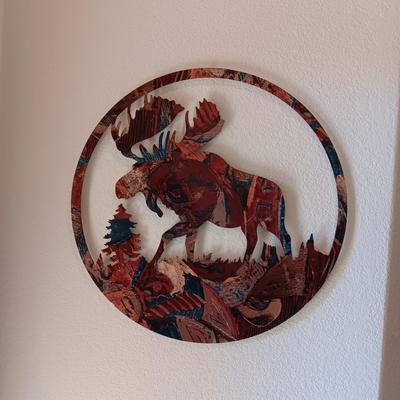 LASER CUT STEEL MOOSE WALL HANGING 24" ROUND