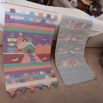 WOVEN WALL HANGING AND HALL RUNNER RUG