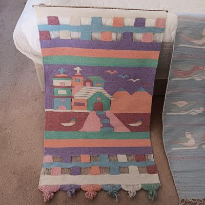 WOVEN WALL HANGING AND HALL RUNNER RUG