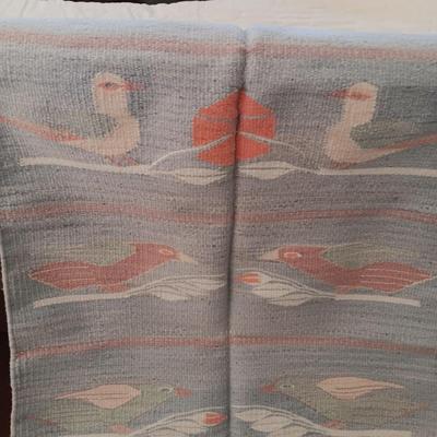 WOVEN WALL HANGING AND HALL RUNNER RUG