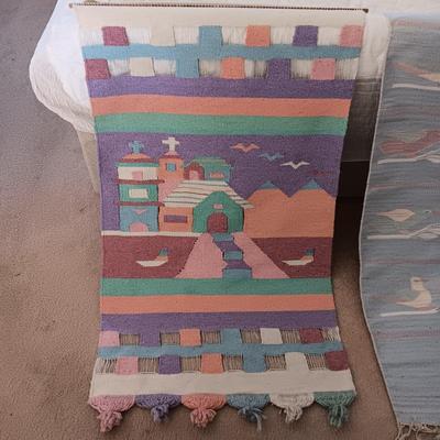 WOVEN WALL HANGING AND HALL RUNNER RUG