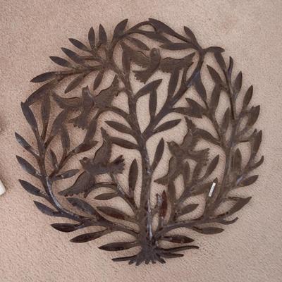 HANDCRAFTED HAITIAN METAL TREE OF LIFE, CLAY CROSS AND INSPIRATIONAL WALL ART