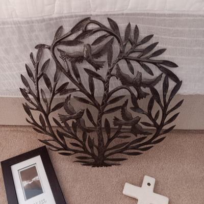 HANDCRAFTED HAITIAN METAL TREE OF LIFE, CLAY CROSS AND INSPIRATIONAL WALL ART
