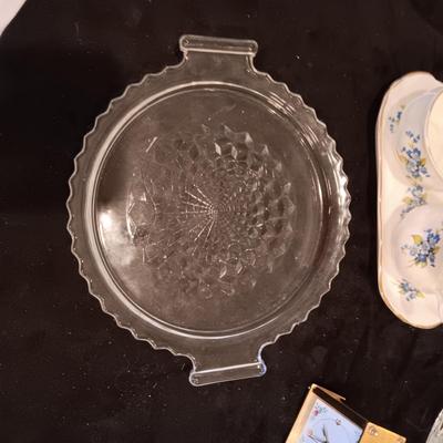 2 CRYSTAL FOOTED BOWLS, STEMMED GLASSES, SHAKERS AND MORE