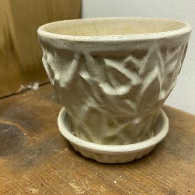 Vintage McCoy Pottery Water Lotus Flower Pot Planter White