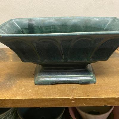 Vintage green footed planter