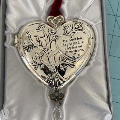 Sale Photo Thumbnail #307: Two heart memory ornaments from Things Remembered