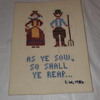 Vintage Handmade Lot of Needlepoint / Cross Stitch