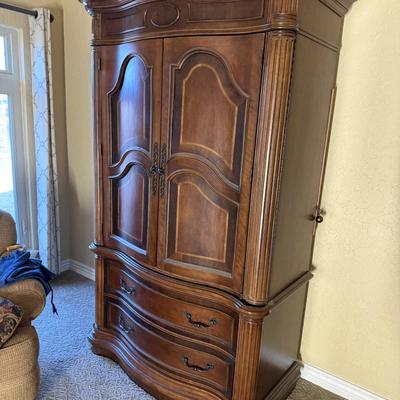 Lot 14: Entertainment Center & Love seat